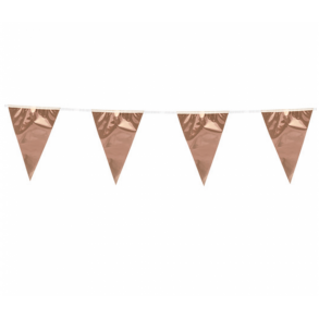 Flagbanner 10 m. med 20 ROSEGOLD flag