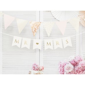 Banner MR*MRS i hvid 