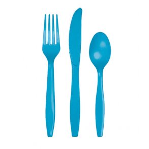 Plastbestik, 18dele TURKIS