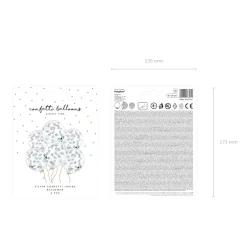 Balloner Transparent med Slvstjerne konfetti 