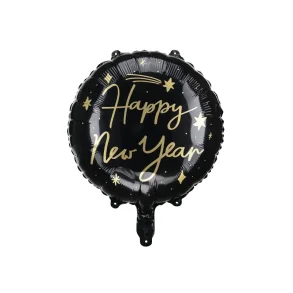 Happy new year Folieballon i sort