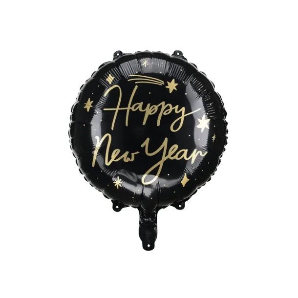 Happy new year Folieballon i sort
