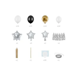 Ballonbue i slv,guld,hvid og sort