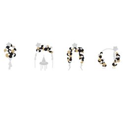 Ballonbue i slv,guld,hvid og sort