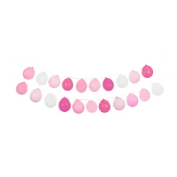 Ballonggirlang set i vitt och rosa