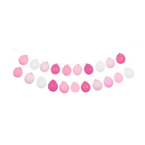 Ballonggirlang set i vitt och rosa