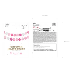 Ballonggirlang set i vitt och rosa