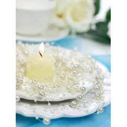 Perleguirlande i creme