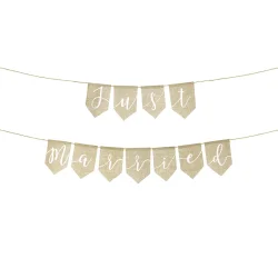 Just Married banner i linne