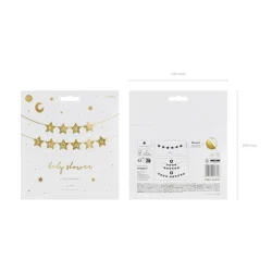 Baby shower Banner med stjerner i guld