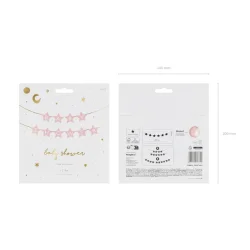 Baby shower Banner med stjerner i lyserd