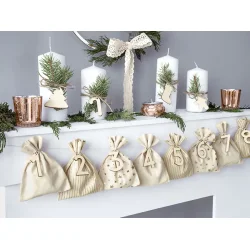 Presentpsar i tyg som julkalender  komplett