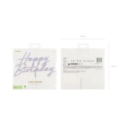 Happy Birthday kage pynt - lilla