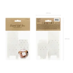 Presentask i vitt med hjrtar i guld