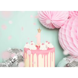 Kagelys 1 tal i lyserd med krone