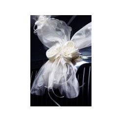 Brllopsbilorganza m. blommor i krmfrg