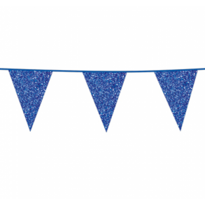 Flaggbanner 6 m. Med 10 BL GLITTER-flaggor