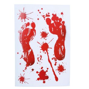 Blodige fod aftryk