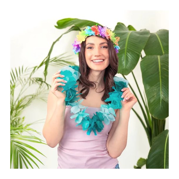 Blomsterkrans til h�ret i pastelfarver