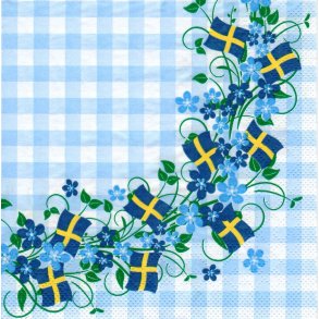 Frokostservietter med svenske flag 