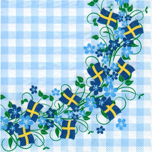  Lunchservetter med svenska flaggan