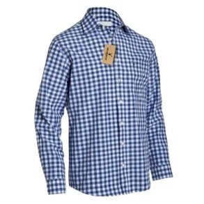 Oktoberfest skjorte i bl-hvid med store tern - Premium	