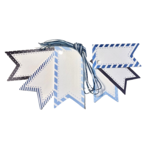 Bordkort - Manilla i Bl-hvid 2x3stk.