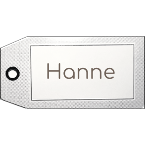 Bordkort -Manilla i hvid med slvfarvet print