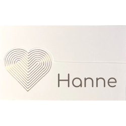 Placeringskort i vitt med rosguld hjrta