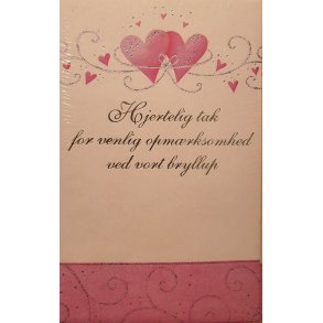Takkekort til bryllup ROSA