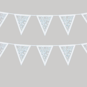 Flagbanner i hvid til Bryllup