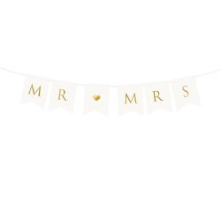 Banner MR*MRS i hvid 