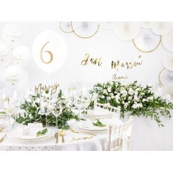 Papir vifte st 3stk Hvid-Guld Lux