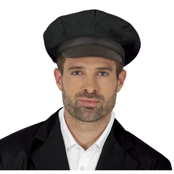 Chauffr kasket i sort