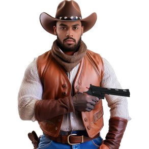 Cowboy pistol i sort