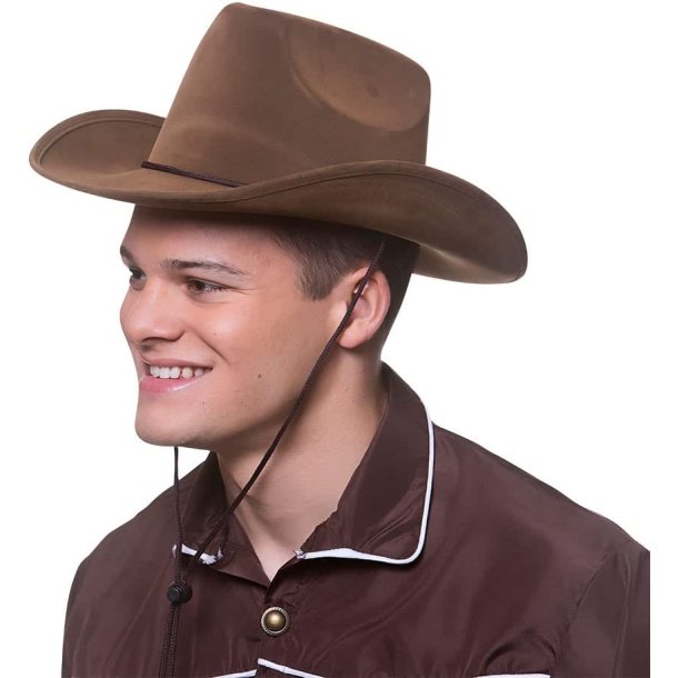 Cowboyhat Western i brun ruskind