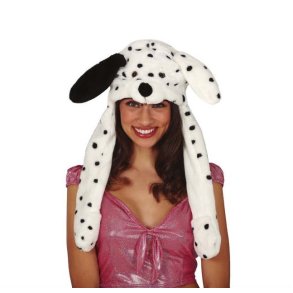 Dalmatiner hat i plys med bevgelse