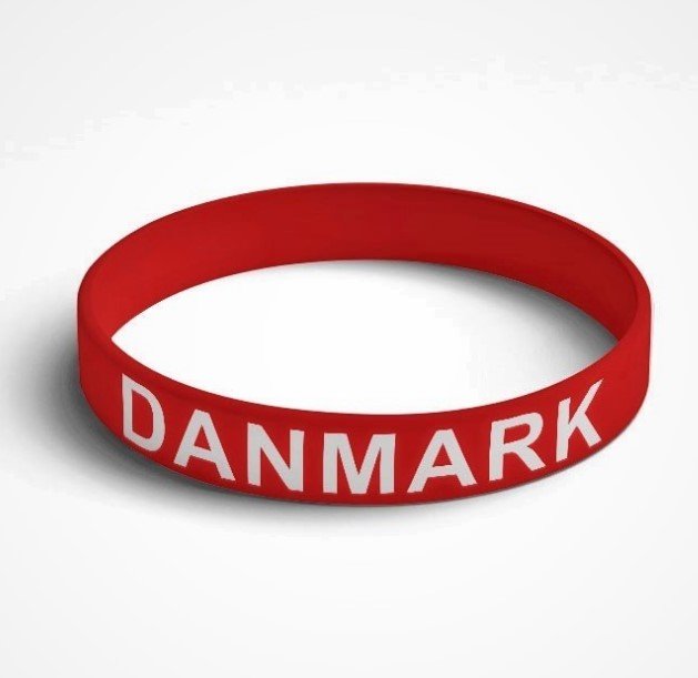 endelse mandskab Thanksgiving Danmark silikone armbånd | Køb danmark armbånd her!!