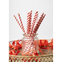 Sugerr i papir Rd-Hvid 20stk