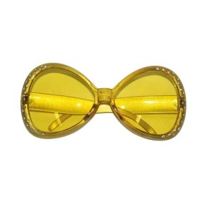 Disco brille i gul med slvnot
