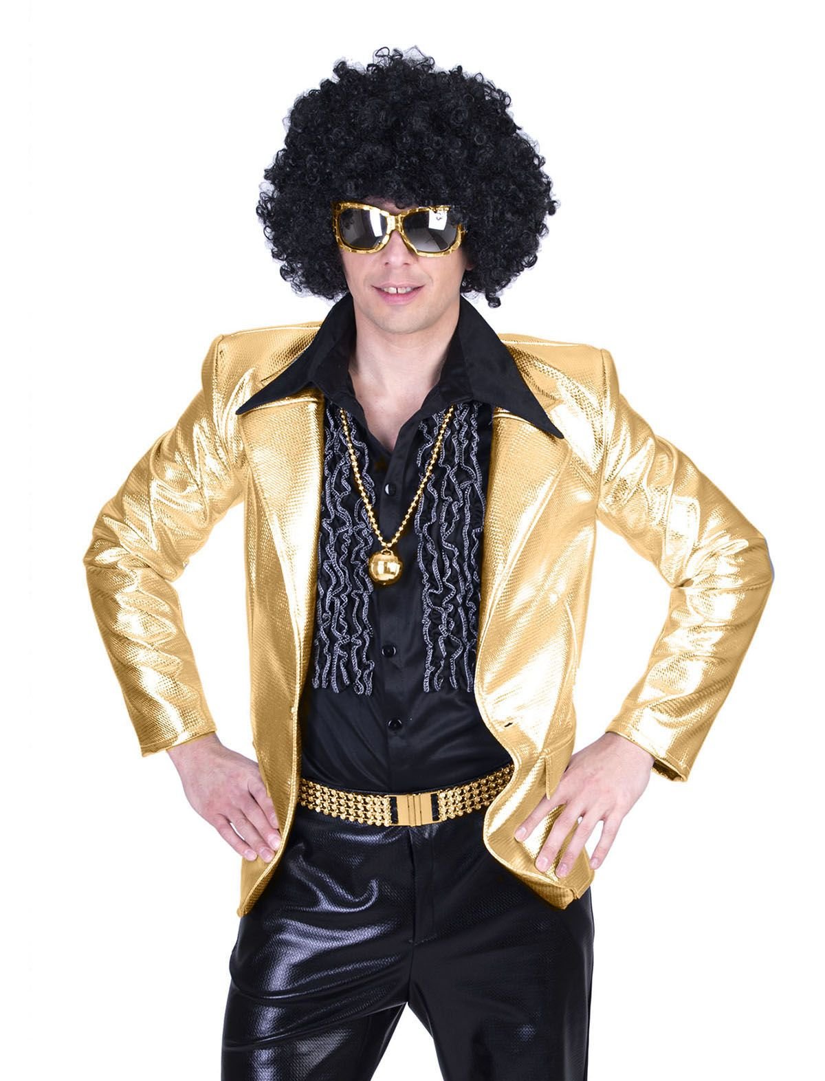 retfærdig Gylden Kontrovers Disco jakke i GULD mand | køb disco blazer online