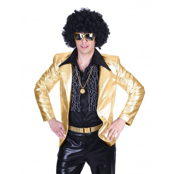 retfærdig Gylden Kontrovers Disco jakke i GULD mand | køb disco blazer online