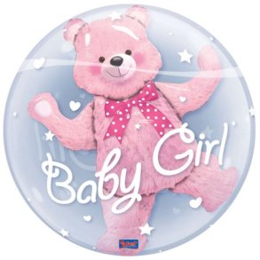 Folieballon dobbelt, bamse med 