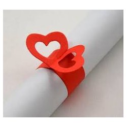 Sangringe i karton med bent hjerte, 12 stk