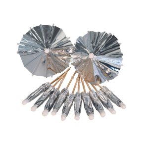 Drickparasoll i silverfrg 12stk