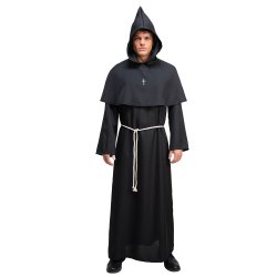 Medieval Munk sort kostume