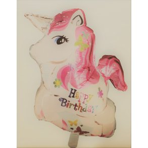 Enhjrning folieballon Happy Birthday