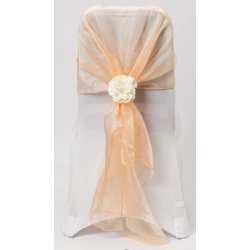 Stolesljfe i ferskenfarvet organza