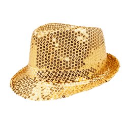 Hat Fedora med paljetter i guld