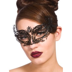 gonmask Filigran i svart metal -swan